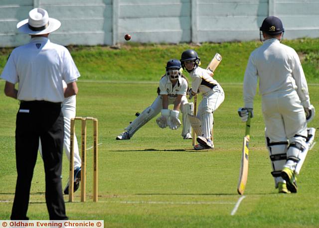 GO FOR IT: Oldham's Alfie McMylor goes for a shot 