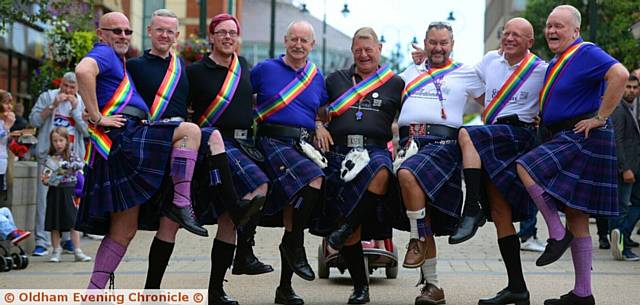 ON parade . . . The Gay Gordons of Manchester at last year's Pride event