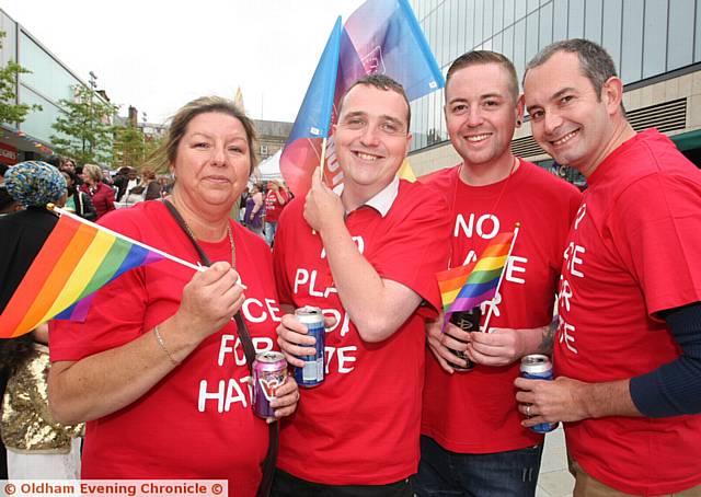 UNITED . . . From left, Pauline Bell, Danny Crawford, Jonny Higgins and Wayne Zaslawsky-Goulden