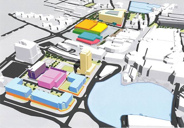 Oldham Town Centre Masterplan. Shows how the town could change under the plans..