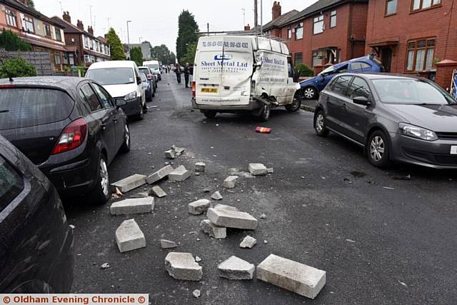 Wagon stolen from builders yard on Hadfield Street, Hathershaw. It then sped down the road causing carnage to other vehicles.