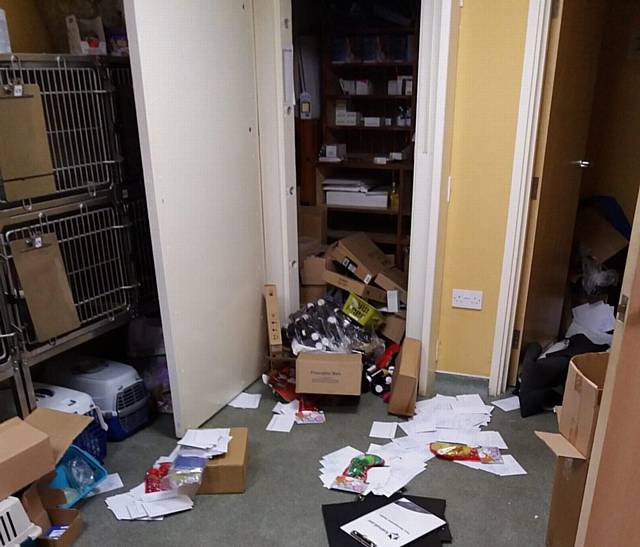 RANSACKED . . . the Animal Trust Veterinary Surgery, Failsworth