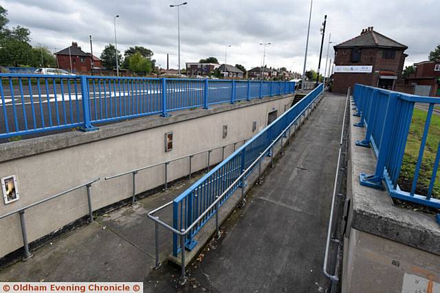 Burnley Lane subway in Chadderton. 