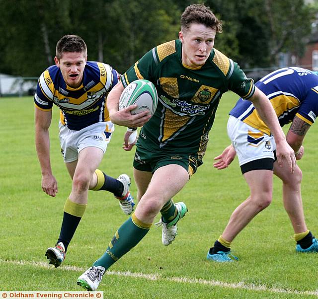 HE'S IN . . . Matt Whitehead scores a try


