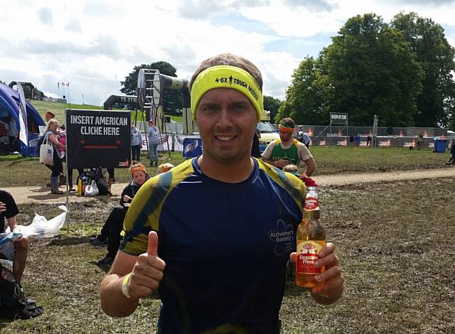 PATRICK Harwood poses for a finishers' photo after the Yorkshire Tough Mudder event