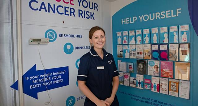 Senior cancer awareness nurse Jessica Turner, who will co-run the Oldham Your Cancer Awareness, pictured on the roadshow