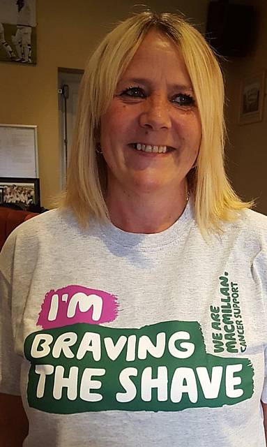 BEFORE... Denise Bradshaw's Brave the Shave effort saw her cut off her shoulder-length locks in aid of Macmillan Cancer Support