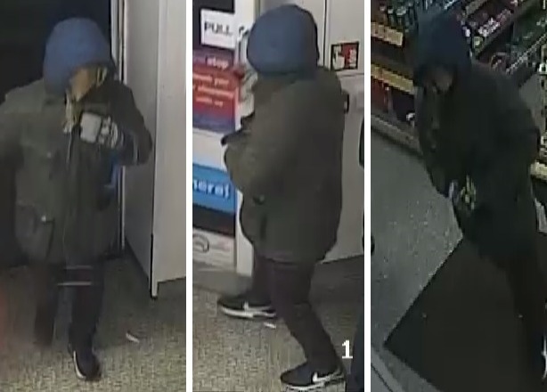 CCTV image of the man suspected of an armed robbery