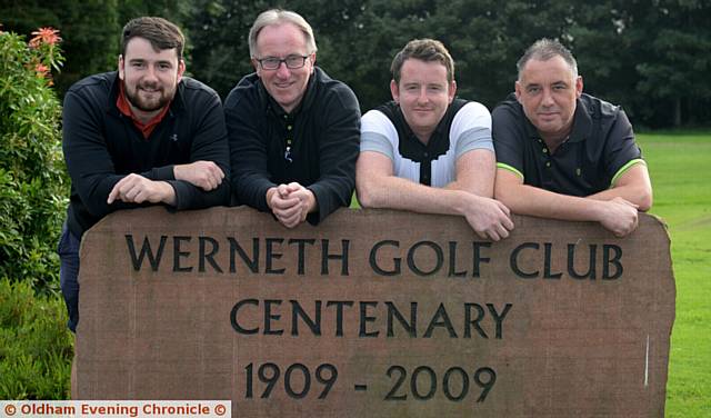 FOUR-MIDABLE... Werneth quartet Jack Suttie (left), Les Dooley, Adie Buckley and Jonny Dooley after victory in the Fourman Team event. PICTURE by TIM BRADLEY
