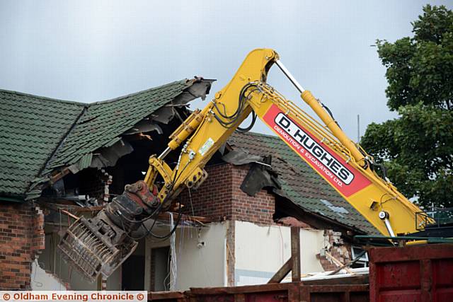 Limecroft Resource Centre and Care Centre, Limeside being demolished. Limecroft Resource Centre and Care Centre, Limeside being demolished.
