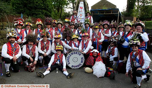 TEAM . . . Saddleworth Morris Men at the Rushcart Festival