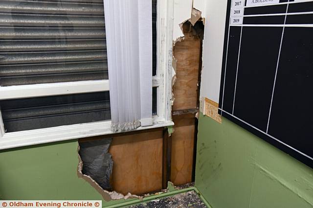 BREAK-IN . . . the clubhouse at Higher Memorial Park in Failsworth