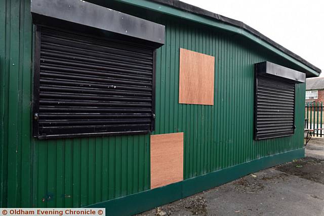 BREAK-IN . . . the clubhouse at Higher Memorial Park in Failsworth
