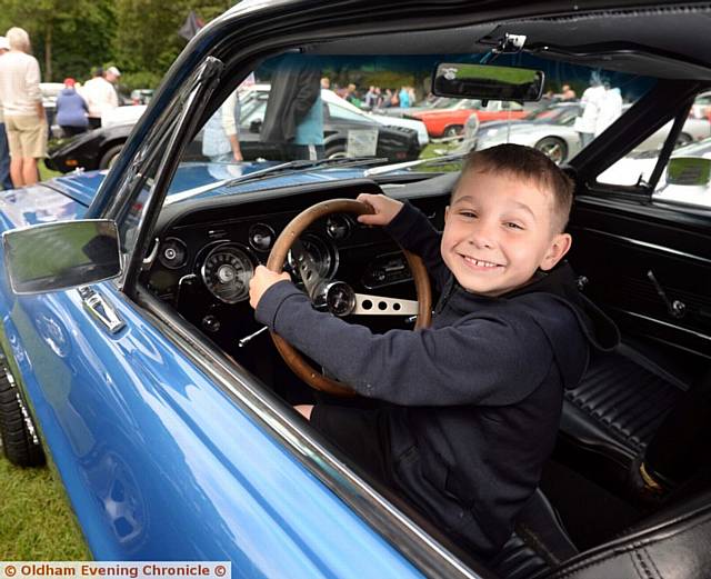 American Car Show, King George V Park, Lukas Yates (6) takes the wheel of a Mustang
