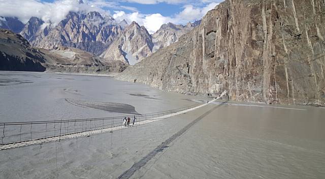 SPECTACULAR . . . the Hussaini Hanging Bridge, Hunza Valley