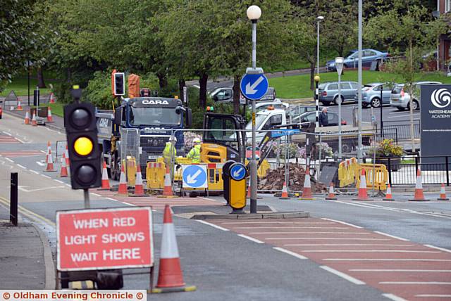 ROADWORKS outside Waterhead Academy