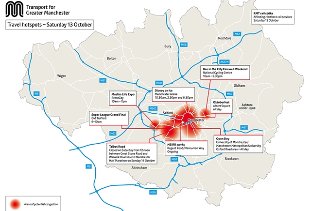 Potential congestion hot-spots this coming weekend