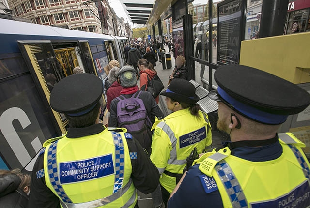 During the day of action, there was enhanced policing in place
