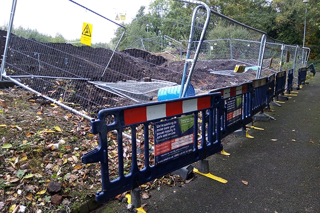 The excavation scene close to the Alexandra Retail Park