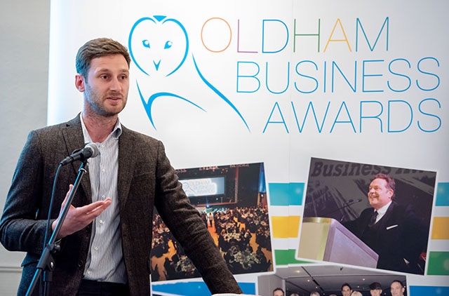 Oldham Council Leader Sean Fielding pictured at last night's Oldham Business Awards launch event.
Pictures by Darren Robinson Oldham Council Leader Sean Fielding pictured at last night's Oldham Business Awards launch event.
Pictures by Darren Robinson