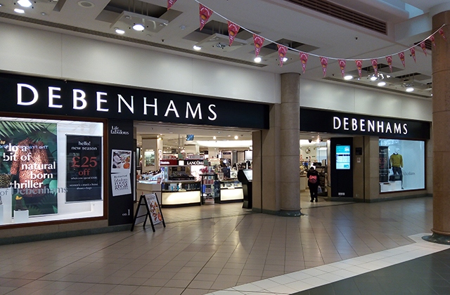 The Debenhams store in Spindles Shopping Centre in Oldham