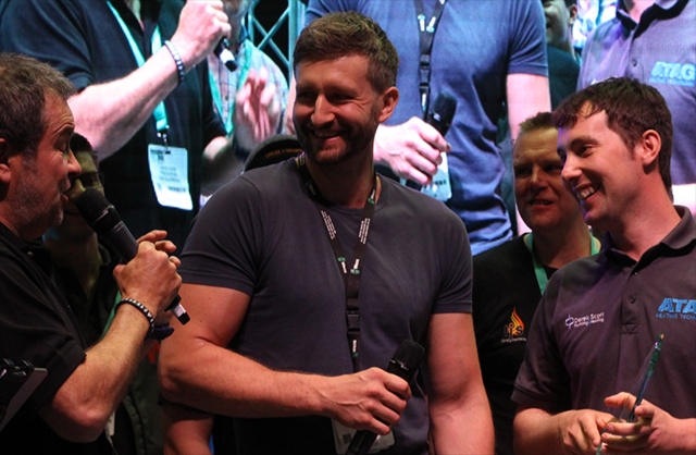 Peter Booth (centre) was the 2017 winner Peter Booth (centre) was the 2017 winner
