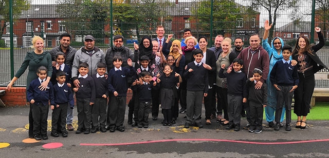 Parents, pupils and staff outside Clarksfield Primary Parents, pupils and staff outside Clarksfield Primary