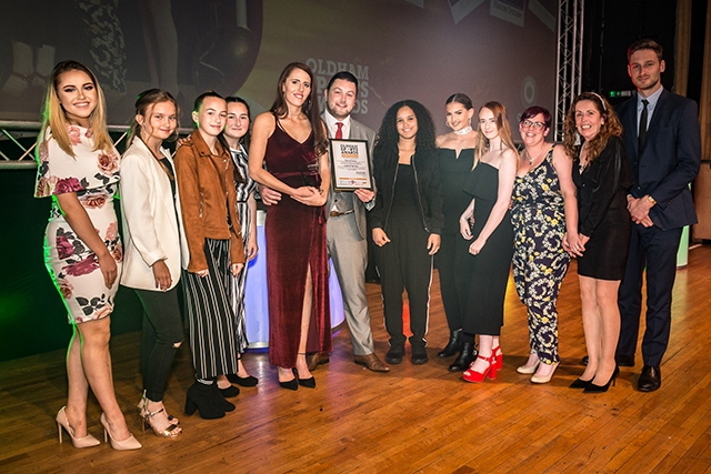 The team from Fierce Dance in Oldham - pictured with Oldham Council Leader Sean Fielding (far right) - will be up for the Club of the Year Award