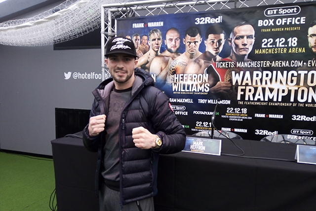 Raring to go: Mark Heffron pictured at today's undercard press conference