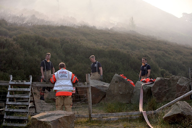 The scene at Saddleworth Moor during the raging fires of the summer