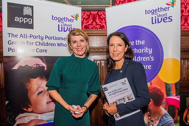 MP Debbie Abrahams (right) met Steph Nimmo, blogger and author of the book 'Was this in the plan?', at the Westminster launch of the all party report 'Children who need palliative care'