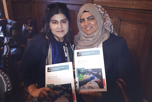 Oldham's fourth emergency service: Baroness Warsi pictured with UKEFF co-founder Hafizan Zaman at the House of Lords recently