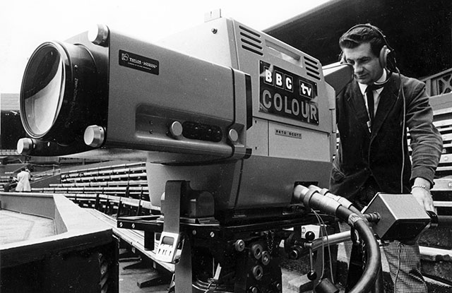 BBC cameras filming Wimbledon in 1967