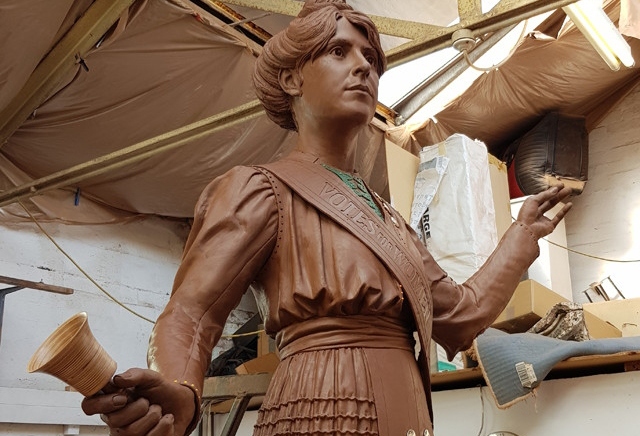 The Annie Kenney statue has been sculpted by Denise Dutton