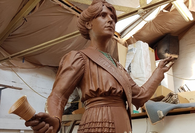 The Annie Kenney statue has been sculpted by Denise Dutton The Annie Kenney statue has been sculpted by Denise Dutton