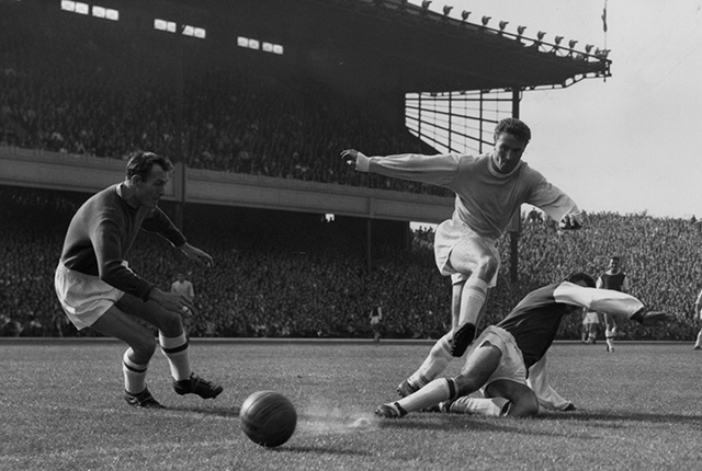 Colin Barlow (centre) in action playing for Manchester City Colin Barlow (centre) in action playing for Manchester City