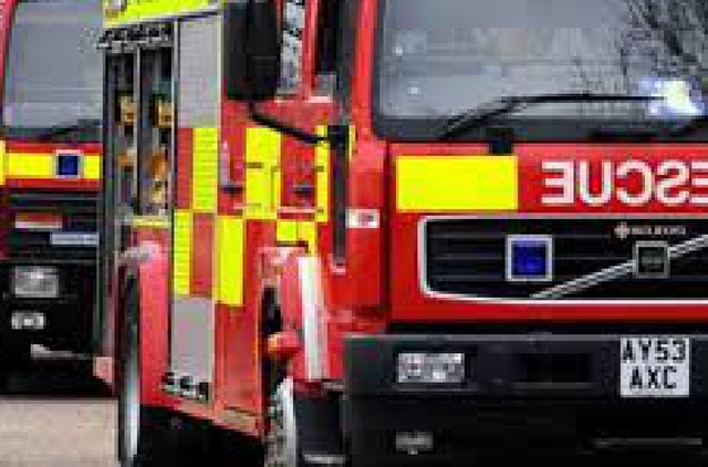 Fire crews were called to the three storey maisonette on Middleton Road in Chadderton