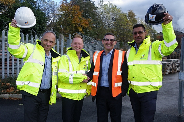 Picture are (left to right): Andy Pollard (Holker IT), Matthew Metcalfe (Holker IT), Carl Bracken (Allied Access) and Mit Raven (Allied Access) Picture are (left to right): Andy Pollard (Holker IT), Matthew Metcalfe (Holker IT), Carl Bracken (Allied Access) and Mit Raven (Allied Access)