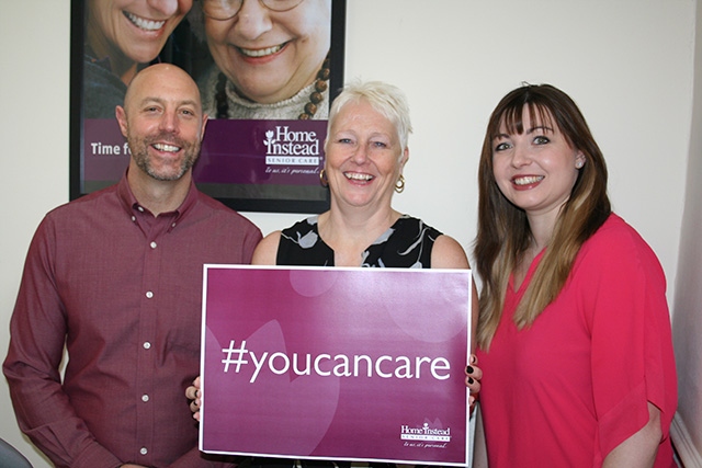 (left to right): Mick Sheehan, Lynn Sandelance and Emma Lawton of Home Instead Oldham and Saddleworth