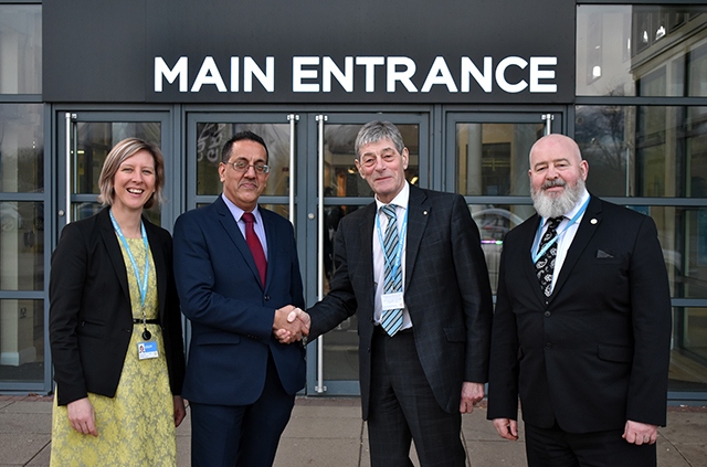 L-R: Hopwood Hall College Assistant Principal - Julia Heap, Nazir Afzal OBE, Robert Clegg and Hopwood Hall College Principal, Derek O'Toole