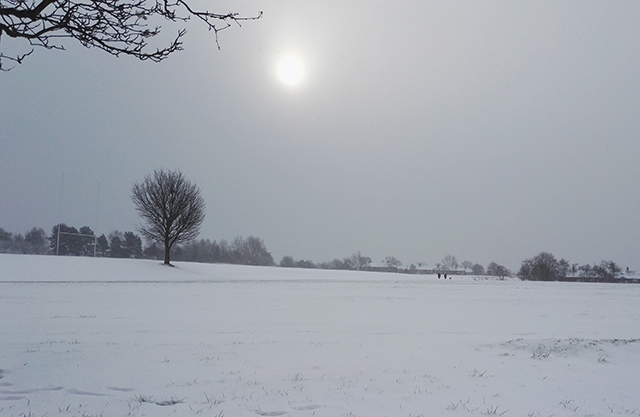 The scene looking across Oldham Edge this morning