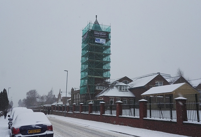 The Werneth Primary clock tower is being restored to its former glory