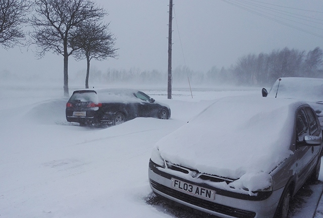 The scene at Oldham Edge this morning