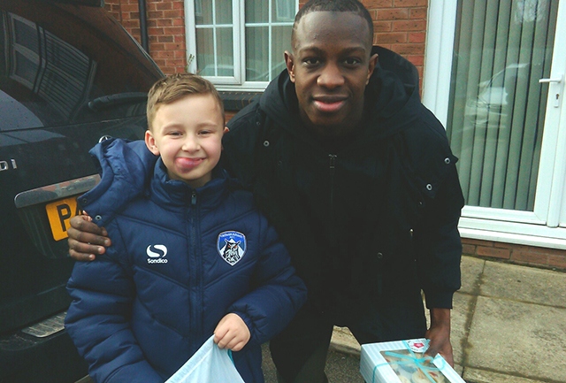 Jake Bacon with his new Athletic hero, Ousmane Fane Jake Bacon with his new Athletic hero, Ousmane Fane
