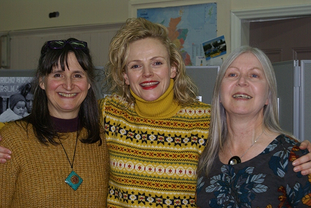 Maxine Peake (centre) supported the Saddleworth Palestine Women’s Scholarship Fund event