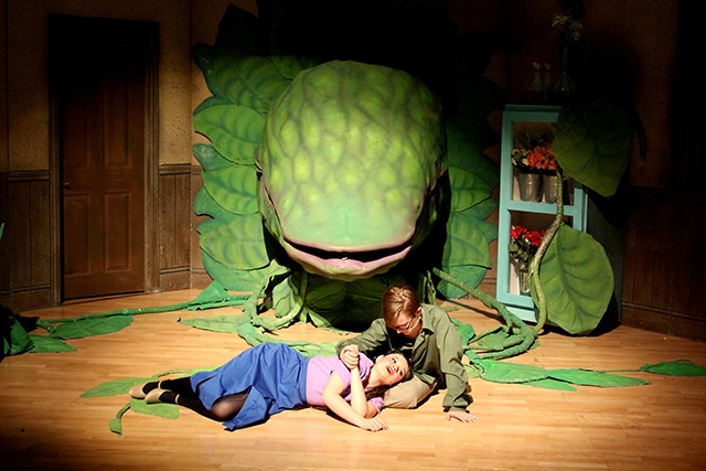 Newman College pair Riley McCormick (Seymour) and Chelsey Morgan (Audrey) in the 'Little Shop of Horrors' production