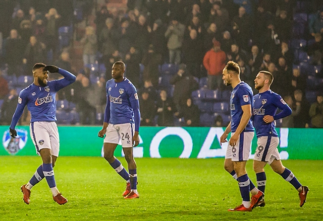 Duckens Nazon (left) celebrates his equalising goal last night.

Picture by Juel Miah