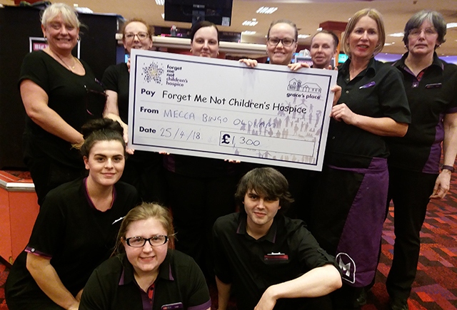 A total of £1,300 was raised at Mecca Bingo on Saturday A total of £1,300 was raised at Mecca Bingo on Saturday