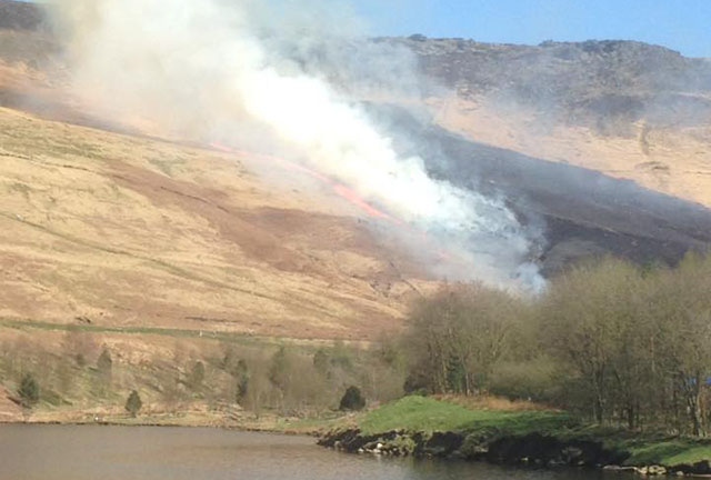 The scene at moorland above Dovestone Reservoir. 

Picture courtesy of Mark Stelfox