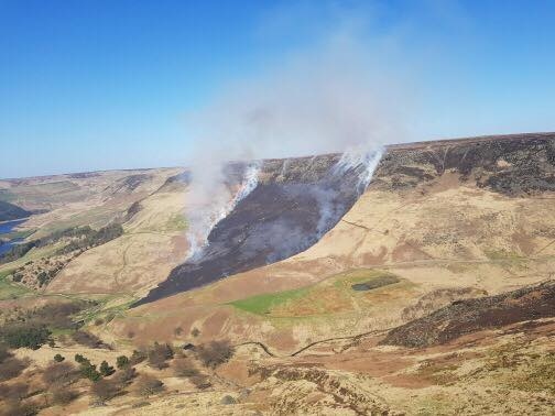 The scene at moorland above Dovestone Reservoir. 

Picture courtesy of Liam Jordon